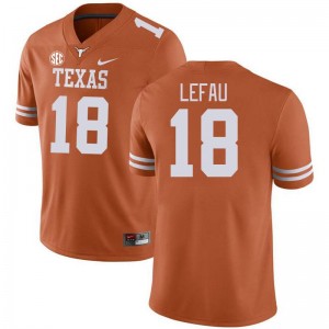 Mens Liona Lefau Texas Orange Texas Longhorns #18 SEC Conference Game Jersey 442607-236