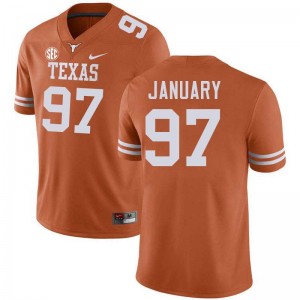 Mens Alex January Texas Orange Texas Longhorns #97 Football Replica Jersey 861551-246