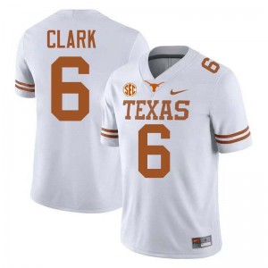 Men Christian Clark White Texas Longhorns #6 Football Stitched Jersey 230041-827