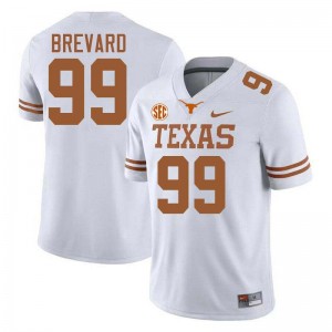 Men's Cole Brevard White Texas Longhorns #99 Football Game Jersey 552248-639