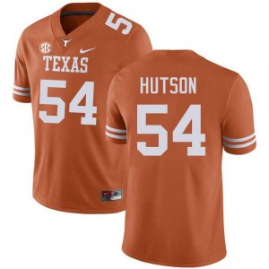 Men Cole Hutson Texas Orange Texas Longhorns #54 Football Stitched Jersey 379621-525