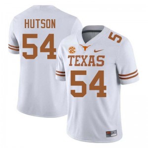 Men's Cole Hutson White Texas Longhorns #54 Football Game Jersey 733447-379