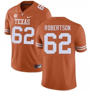 Mens Connor Robertson Texas Orange Texas Longhorns #62 Football Official Jersey 928404-527