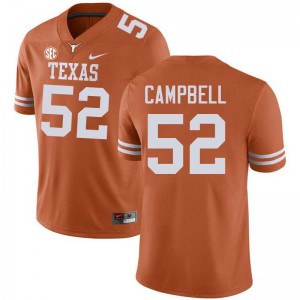 Men DJ Campbell Texas Orange Texas Longhorns #52 Football Stitched Jersey 648249-522