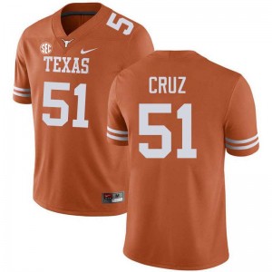 Mens Daniel Cruz Texas Orange Texas Longhorns #51 Football 2025 Jersey 571397-286