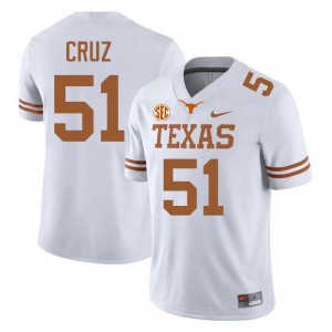 Men Daniel Cruz White Texas Longhorns #51 Football Official Jersey 812431-848
