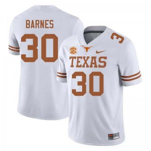 Men Elijah Barnes White Texas Longhorns #30 Football Embroidery Jersey 920215-994