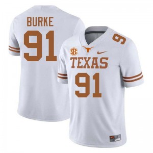 Men Ethan Burke White Texas Longhorns #91 Football High School Jersey 839794-241