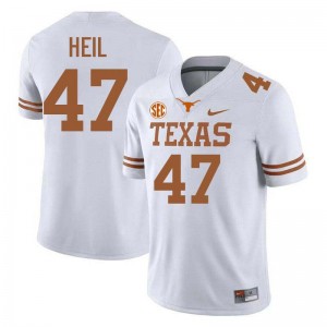 Men's Gehrig Heil White Texas Longhorns #47 Football Limited Jersey 934421-452