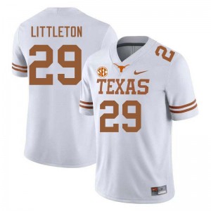 Mens Graceson Littleton White Texas Longhorns #29 Football Replica Jersey 556677-301
