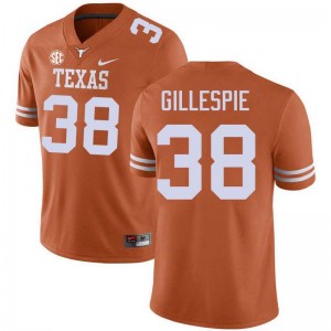 Men's Graham Gillespie Texas Orange Texas Longhorns #38 Football Official Jersey 508569-388