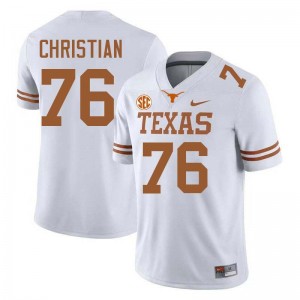 Men's Jackson Christian White Texas Longhorns #76 Football Player Jersey 436801-198
