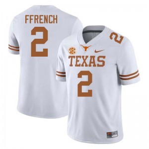 Mens Jaime Ffrench White Texas Longhorns #2 Football High School Jersey 298307-859