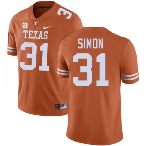 Men James Simon Texas Orange Texas Longhorns #31 Football 2025-26 Jersey 427495-633