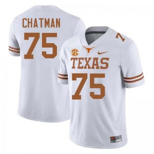 Mens Jaydon Chatman White Texas Longhorns #75 Football Player Jersey 334673-669