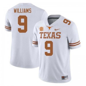 Mens Jonah Williams White Texas Longhorns #9 Football 2025-26 Jersey 356364-222