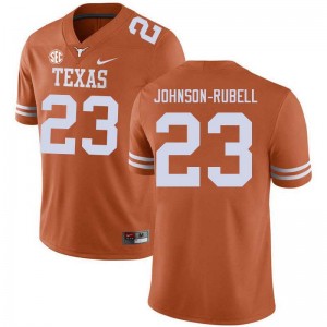 Mens Jordon Johnson-Rubell Texas Orange Texas Longhorns #23 Football NCAA Jersey 834433-789