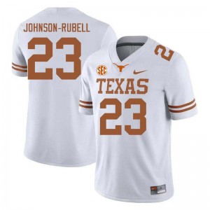 Men's Jordon Johnson-Rubell White Texas Longhorns #23 Football Embroidery Jersey 853298-110