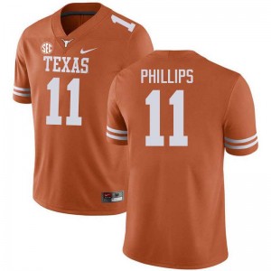 Men's Kade Phillips Texas Orange Texas Longhorns #11 Football 2025 Jersey 676646-302