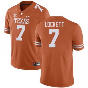Mens Kaliq Lockett Texas Orange Texas Longhorns #7 Football Embroidery Jersey 645022-686