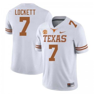 Mens Kaliq Lockett White Texas Longhorns #7 Football NCAA Jersey 373907-482