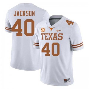 Men's Lance Jackson White Texas Longhorns #40 Football Game Jersey 245445-910