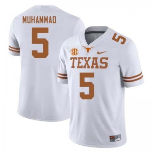 Men's Malik Muhammad White Texas Longhorns #5 Football Game Jersey 888357-271