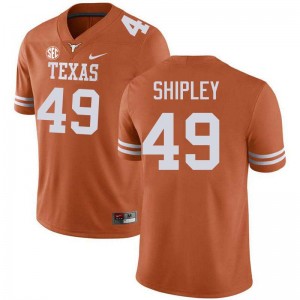 Men's Mason Shipley Texas Orange Texas Longhorns #49 Football Game Jersey 370032-193