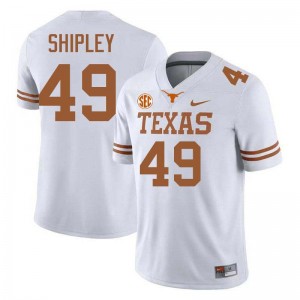 Mens Mason Shipley White Texas Longhorns #49 Football Alumni Jersey 350684-793