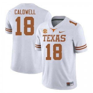 Men Matthew Caldwell White Texas Longhorns #18 Football Player Jersey 702695-358