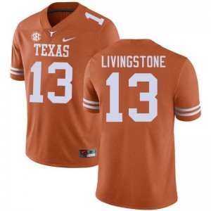 Men's Parker Livingstone Texas Orange Texas Longhorns #13 Football 2025 Jersey 138201-451