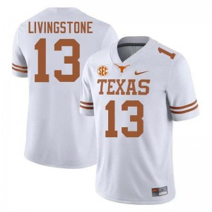 Mens Parker Livingstone White Texas Longhorns #13 Football Player Jersey 614297-960