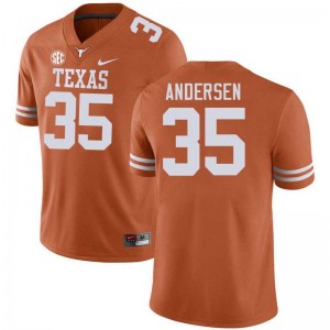 Mens Rett Andersen Texas Orange Texas Longhorns #35 Football Official Jersey 604276-936