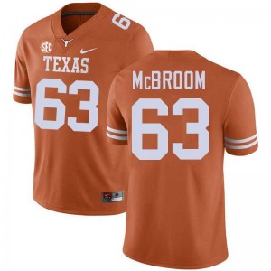 Mens Rick McBroom Texas Orange Texas Longhorns #63 Football High School Jersey 566537-433