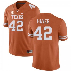 Men Tate Haver Texas Orange Texas Longhorns #42 Football Embroidery Jersey 266785-399
