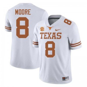 Mens Trey Moore White Texas Longhorns #8 Football Limited Jersey 569735-346