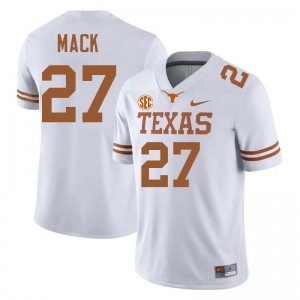 Men's Wardell Mack White Texas Longhorns #27 Football Game Jersey 385182-299