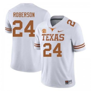 Men Warren Roberson White Texas Longhorns #24 Football High School Jersey 415001-853
