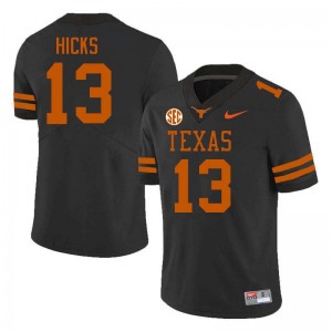 Mens Zelus Hicks Black Texas Longhorns #13 Football NCAA Jersey 214893-914