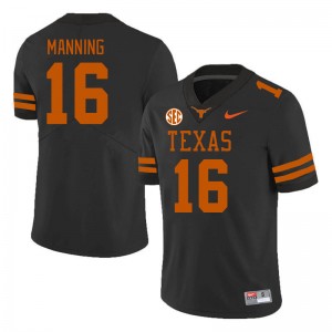 Men's Arch Manning Black Texas Longhorns #16 SEC Conference 2025-26 Jersey 676007-317