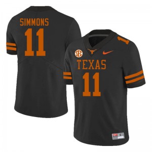 Mens Colin Simmons Black Texas Longhorns #11 SEC Conference Player Jersey 843263-993