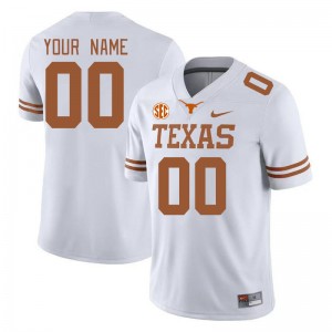 Mens Custom White Texas Longhorns #00 SEC Conference Game Jersey 707126-897