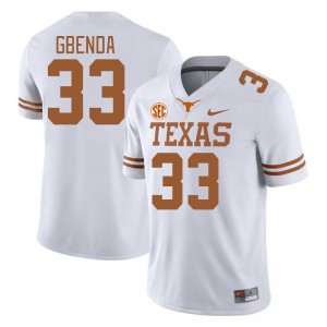Men David Gbenda White Texas Longhorns #33 SEC Conference Alumni Jersey 983606-539