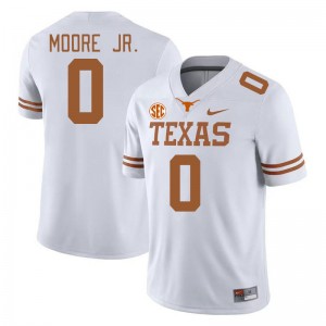 Men DeAndre Moore Jr. White Texas Longhorns #0 SEC Conference Embroidery Jersey 233529-776