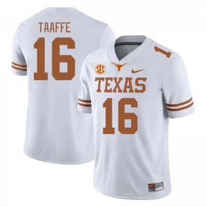 Mens Michael Taaffe White Texas Longhorns #16 SEC Conference Stitched Jersey 642980-176