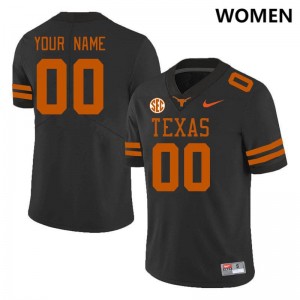 Women's Custom Black Texas Longhorns #00 SEC Conference Stitched Jersey 863335-693