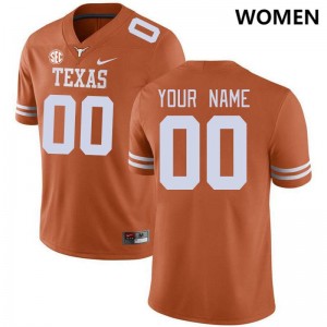 Women's Custom Texas Orange Texas Longhorns #00 SEC Conference Stitched Jersey 615309-450