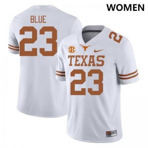 Women's Jaydon Blue White Texas Longhorns #23 SEC Conference Official Jersey 328417-587