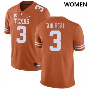 Women's Jaylon Guilbeau Texas Orange Texas Longhorns #3 SEC Conference Official Jersey 509501-125