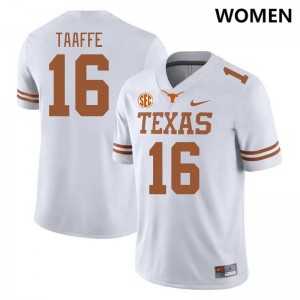 Women's Michael Taaffe White Texas Longhorns #16 SEC Conference Embroidery Jersey 153659-119